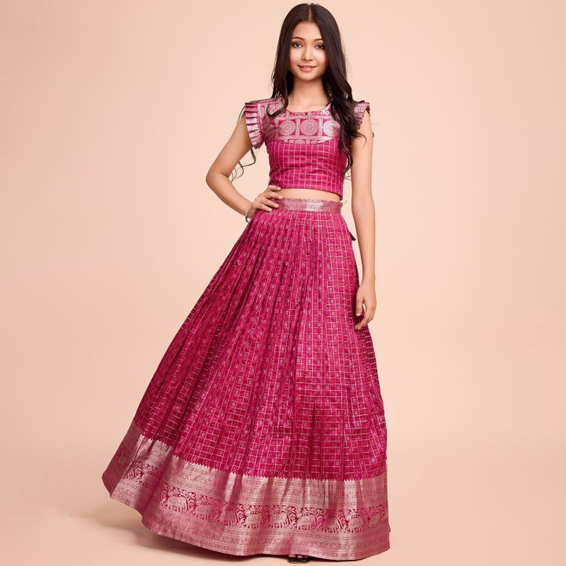 Girls Printed Ready To Wear Lehenga Choli